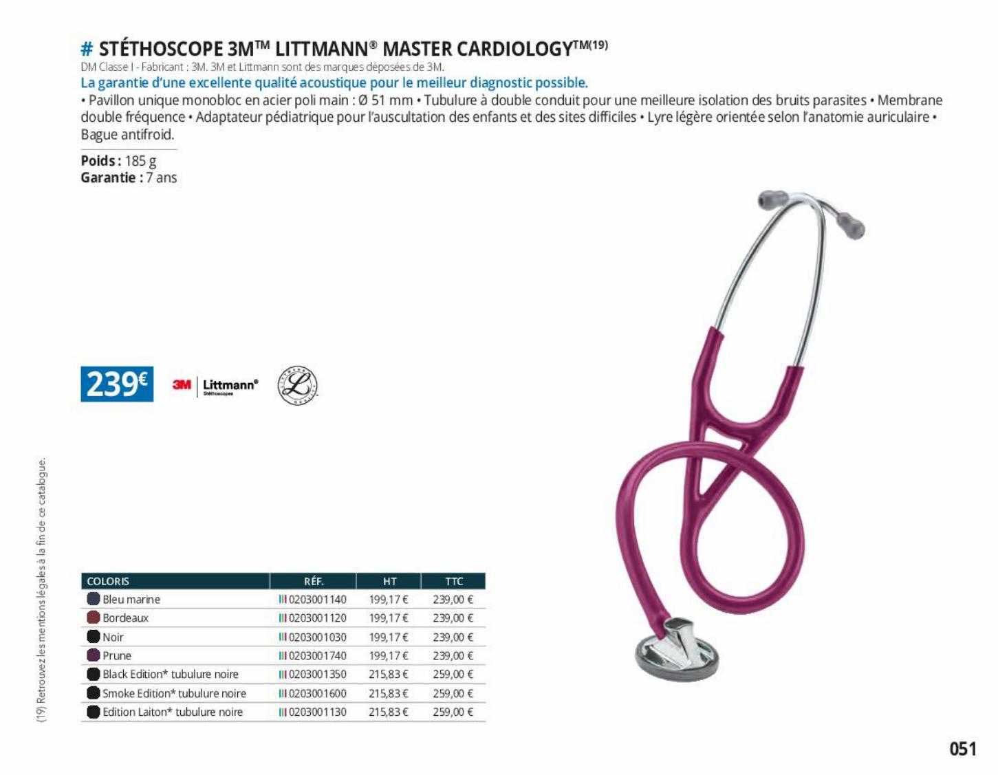 stéthoscope 3m littmann master cardiology