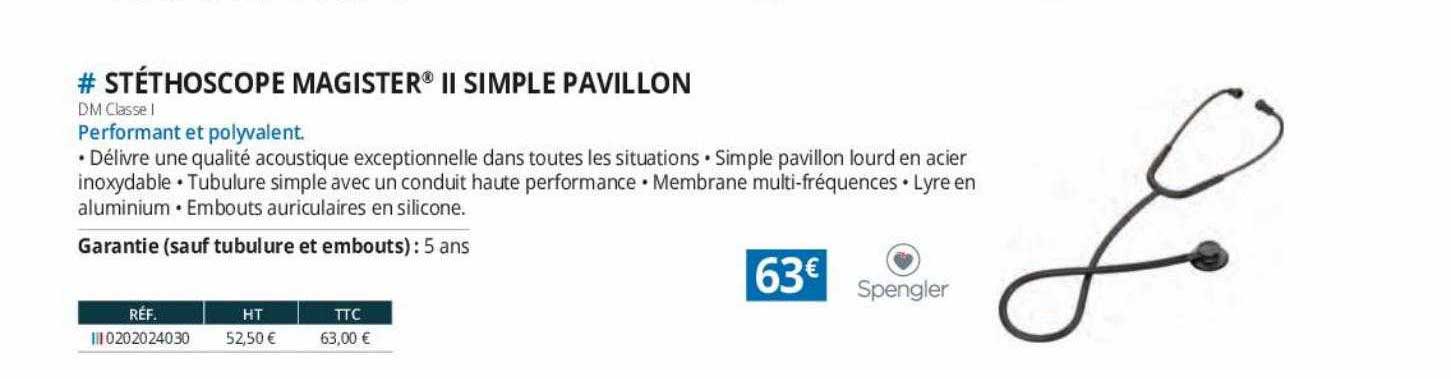 stéthoscope magister II simple pavillon spengler