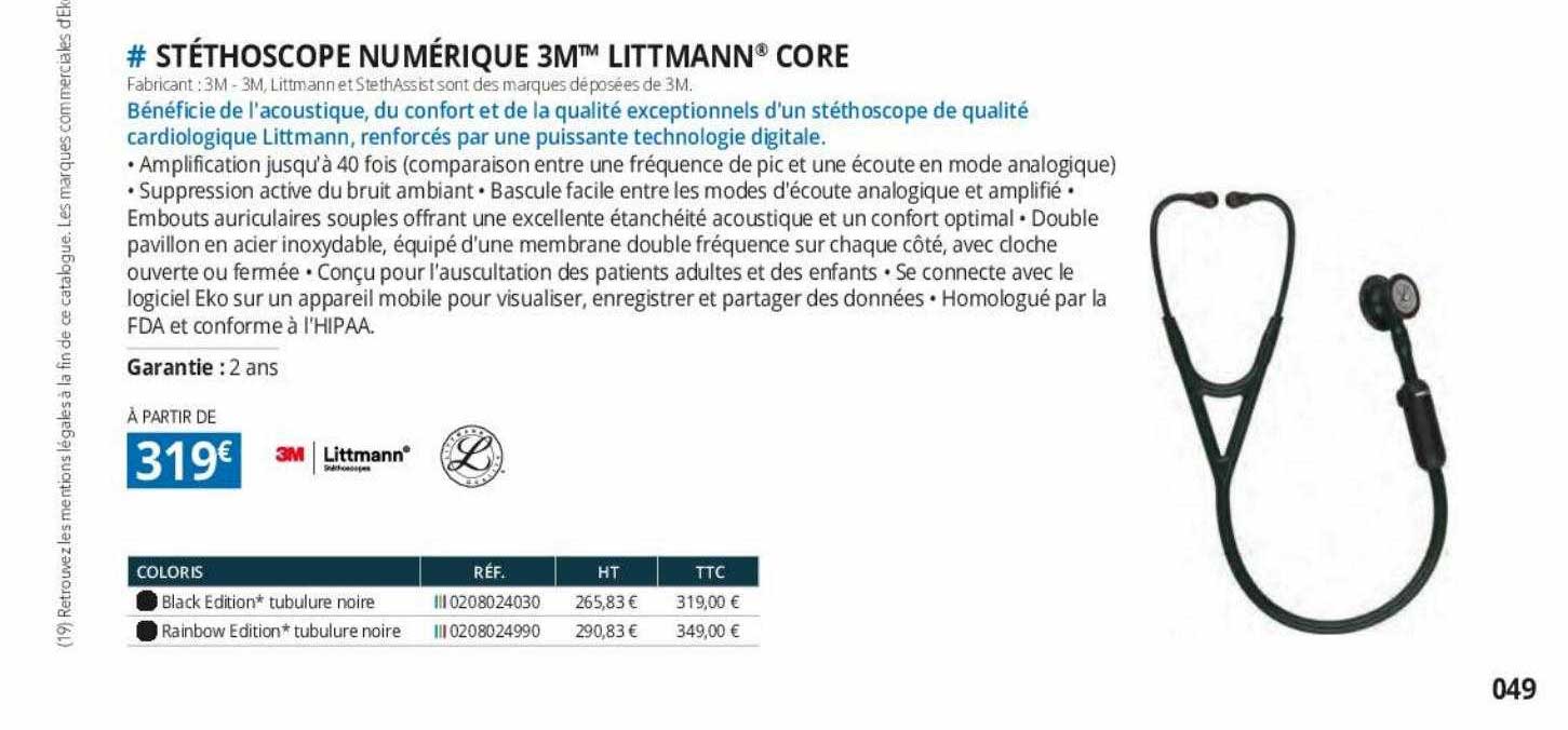 stéthoscope numérique 3m littmann core
