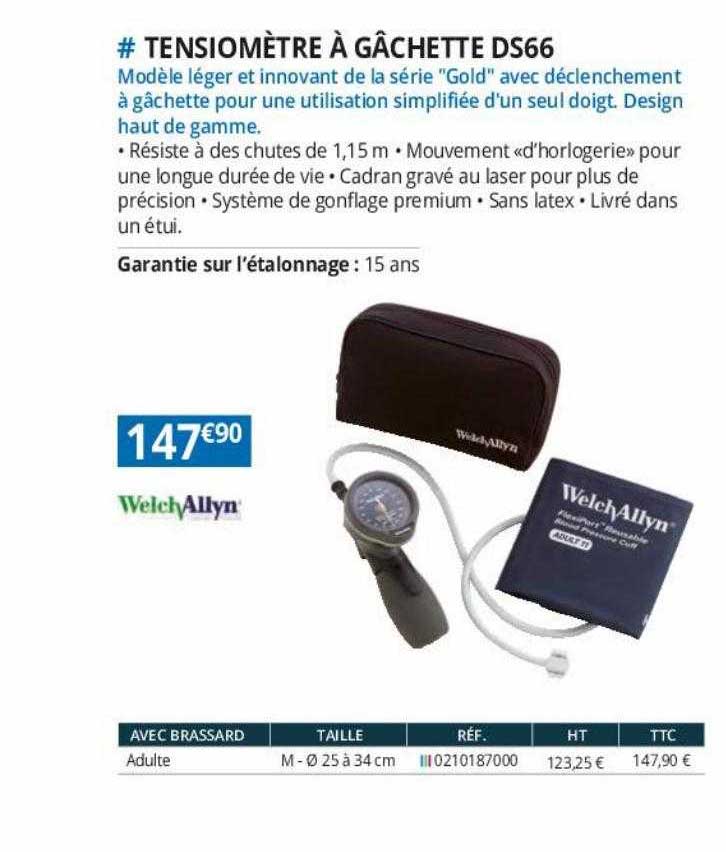 tensiomètre à gâchette ds66 welchAllyn