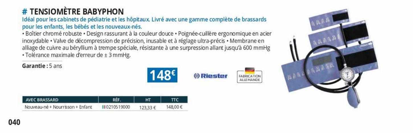 tensiomètre babyphon riester