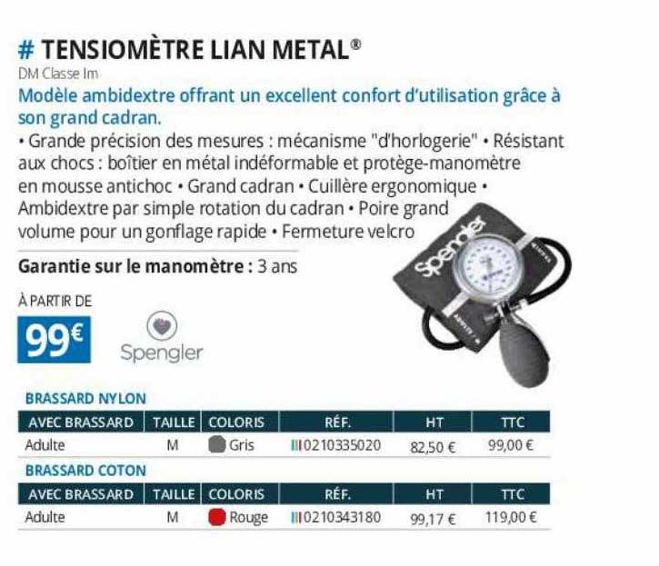 tensiomètre lian metal spengler