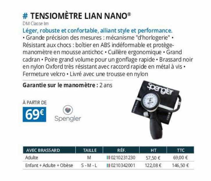 tensiomètre lian nano