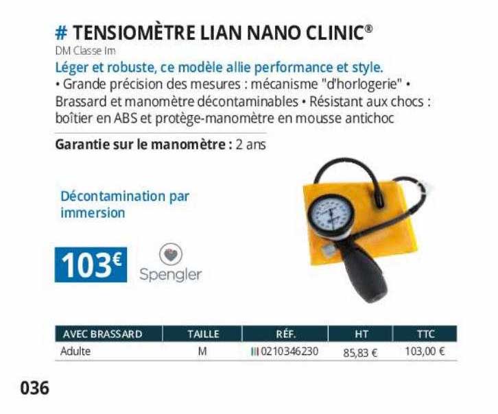 tensiomètre lian nano clinic spengler