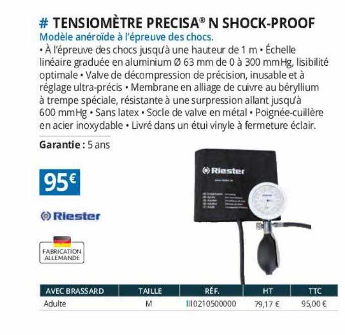 tensiomètre precisa n schock-proof riester