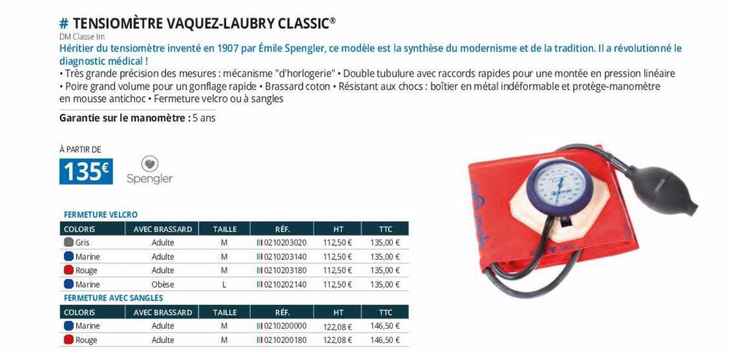 tensiomètre vaquez-laubry classic spengler