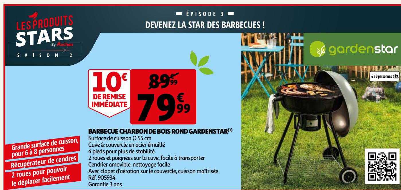 Barbecue Charbon De Bois Rond Gardenstar