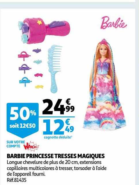 barbie princesse tressés magiques