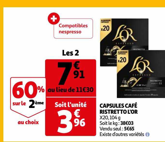 Capsules Café Ristretto L'or