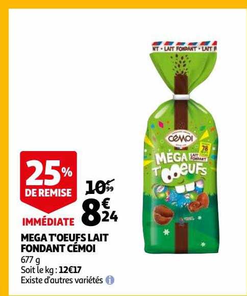 Méga T'œufs Lait Fondant Cémoi