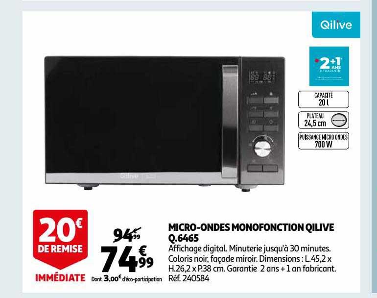 micro-ondes monofonction qilive q.6465