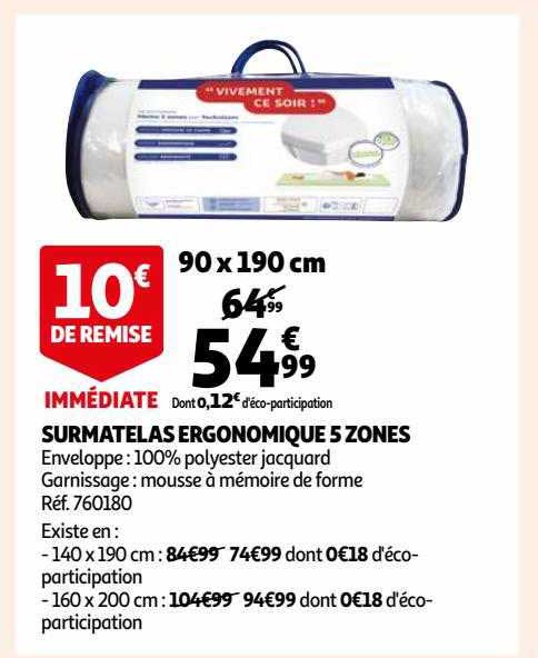 surmatelas ergonomique 5 zones