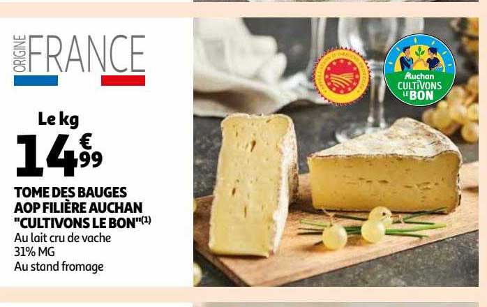 tome des bauges aop filière auchan "cultivons le bon"