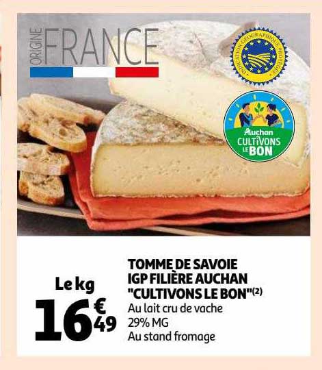 tomme de savoie igp filière auchan "cultivons le bon"