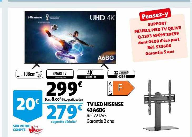 Tv Led Hisense 43a6bg