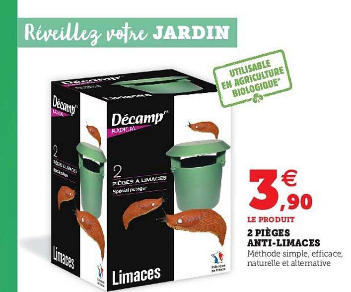 2 pièges anti-limaces décamp'