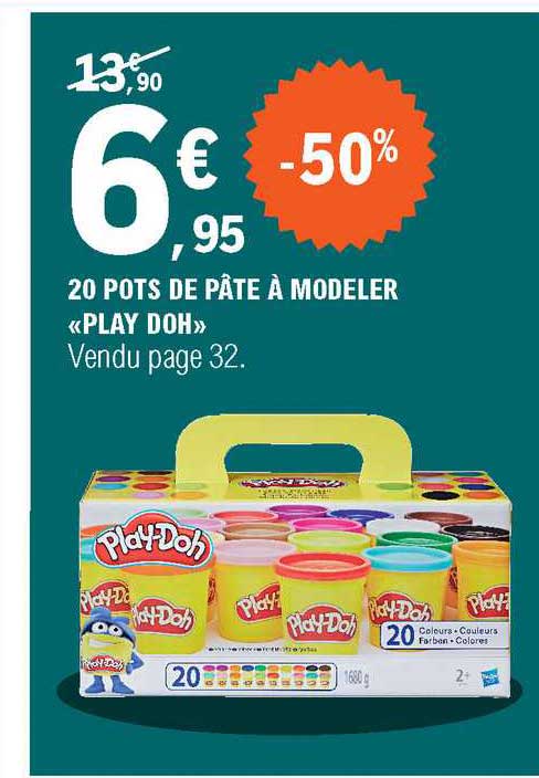 20 pots de pâte à modeler «play doh»
