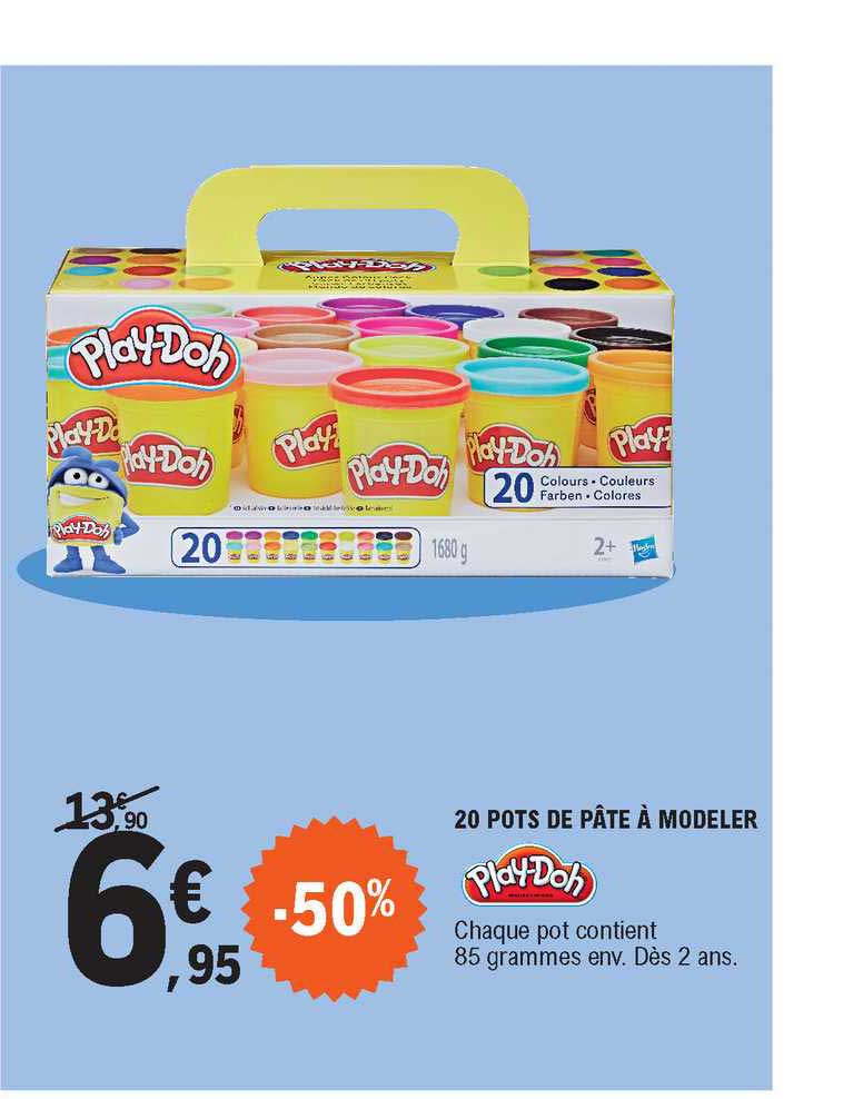20 pots de pâte à modeler play-doh