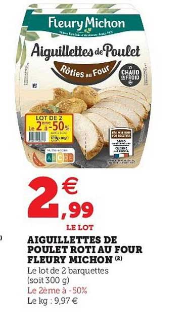 aiguillettes de poulet rôti au four fleury michon