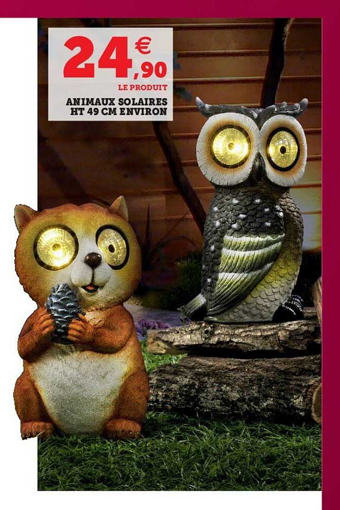 animaux solaires ht 49 cm environ