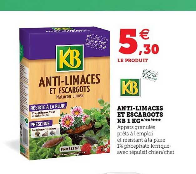 anti-limaces et escargots kb 1 kg