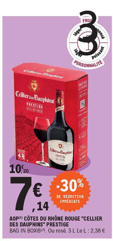 Aop Côtes Du Rhône Rouge "cellier Des Dauphins" Prestige