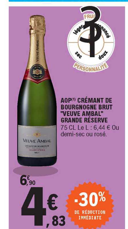 aop crémant de bourgogne brut "veuve ambal" grande réserve