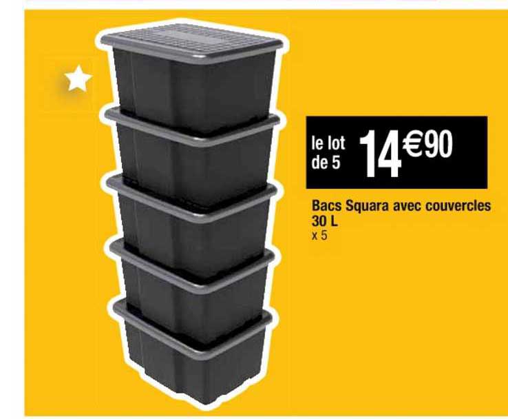 Bacs Squara Avec Couvercles 30 L