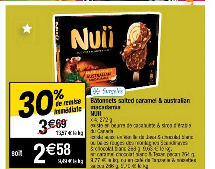 bâtonnets salted caramel & australian macadamia nuii