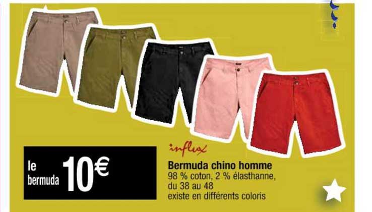 bermuda chino homme influx