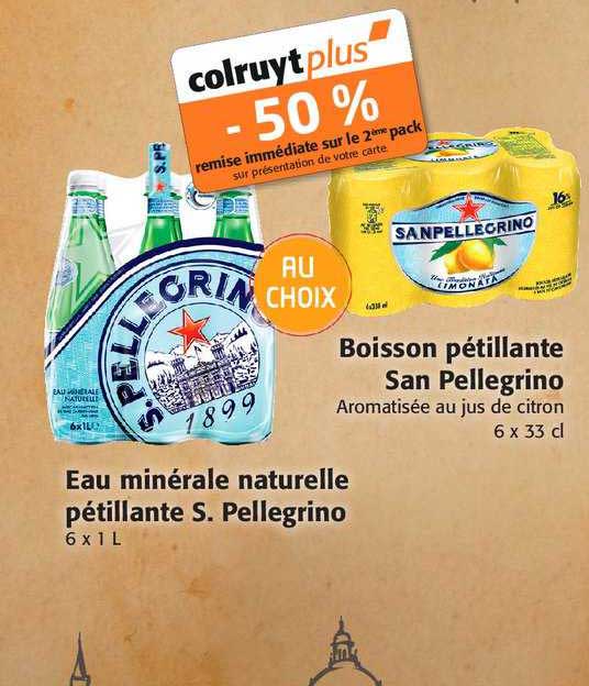 boisson pétillante san pellegrino, eau minérale naturelle pétillante s. pellegrino