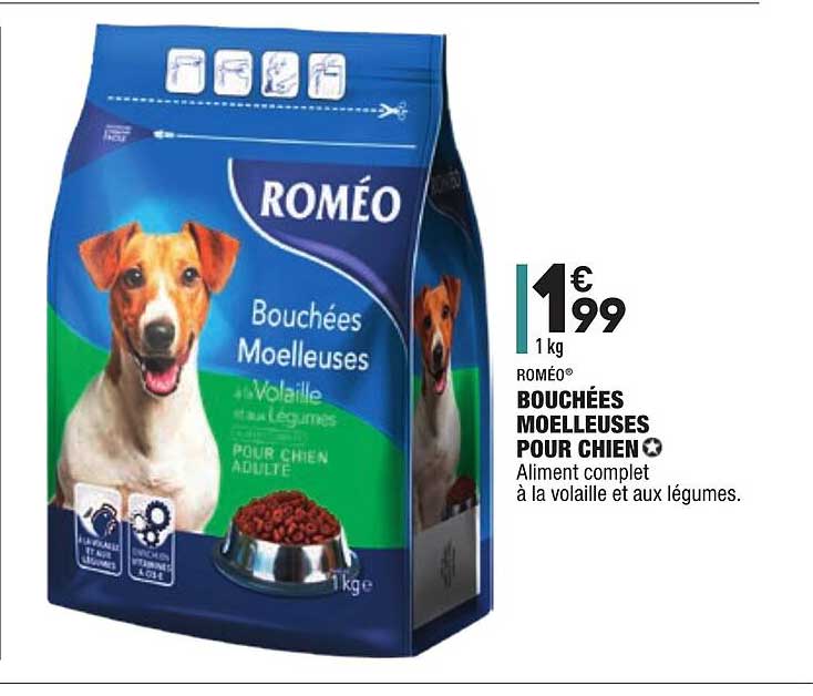 bouchées moelleuses pour chien roméo