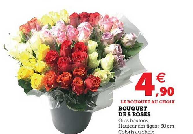Bouquet De 5 Roses
