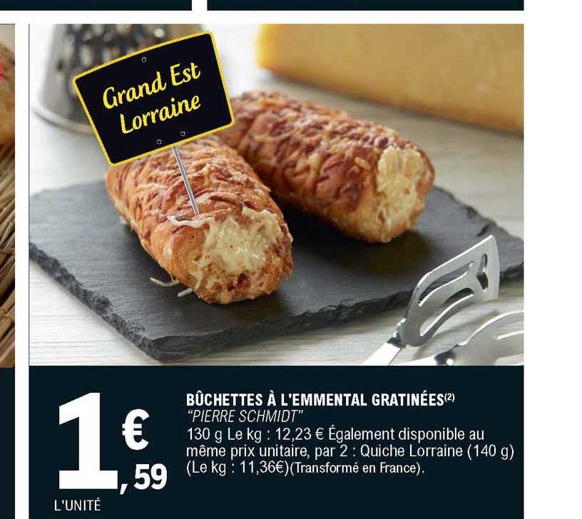 bûchettes à l'emmental gratinées "pierre schmidt"