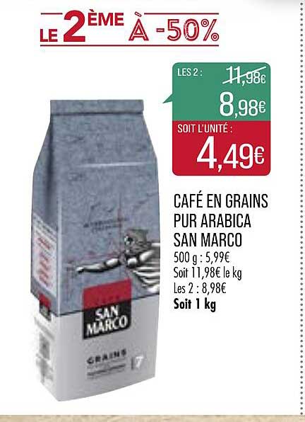 café en grains pur arabica san marco