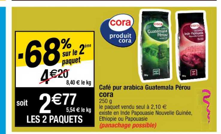 café pur arabica guatemala pérou cora