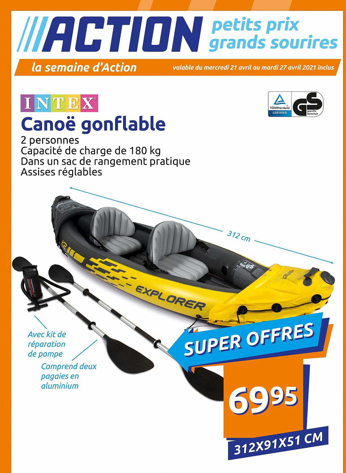 canoë gonflable intex