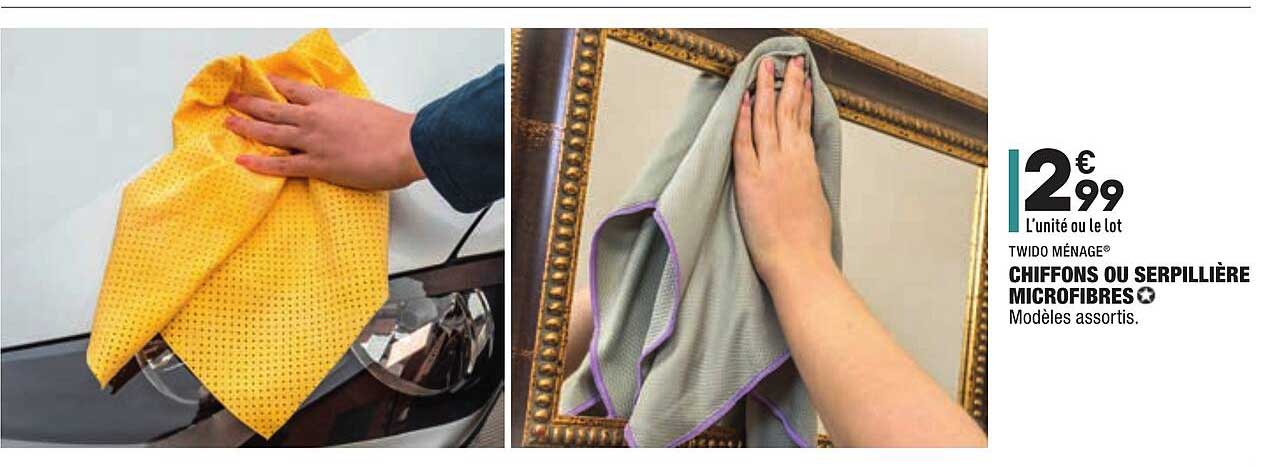 chiffons ou serpillière microfibres twido ménage