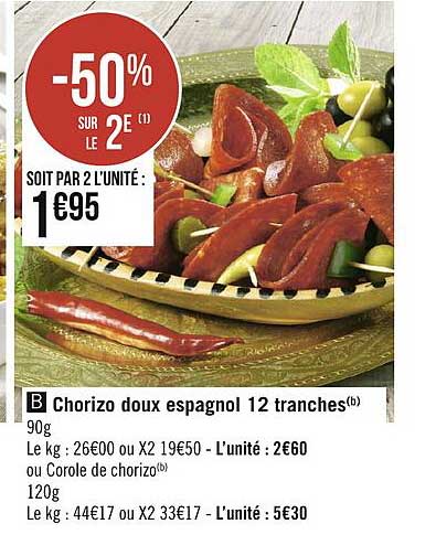 Chorizo Doux Espagnol 12 Tranches