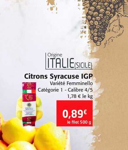 Citrons Syracuse Igp