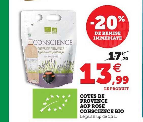 côtes de provence aop rose conscience bio