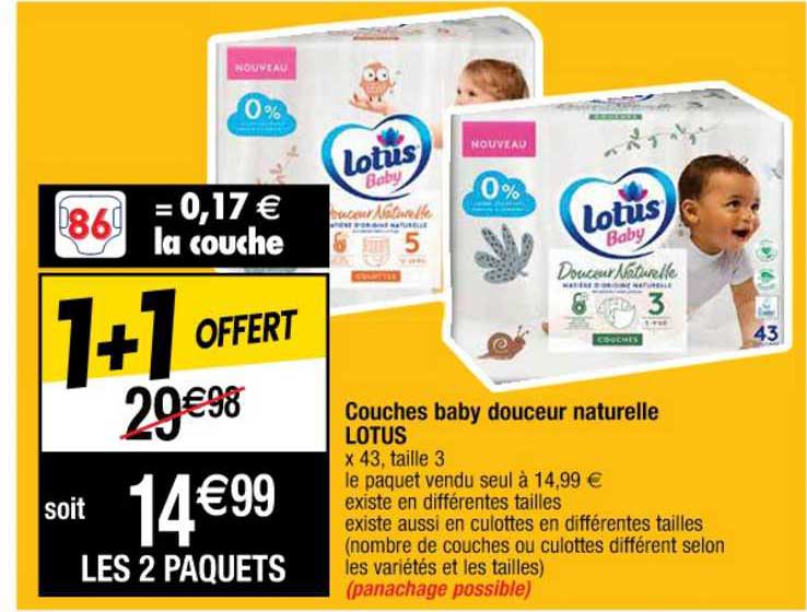 Couches Baby Douceur Naturelle Lotus