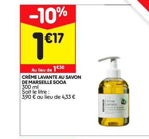 crème lavante au savon de marseille sooa