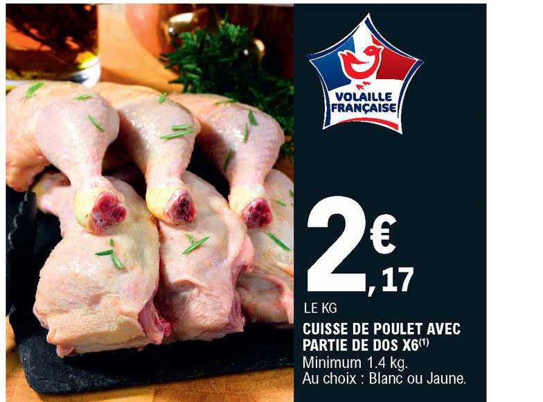 cuisse de poulet avec partie de dos x6