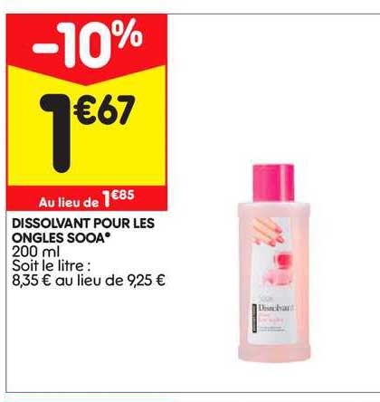 dissolvant pour les ongles sooa