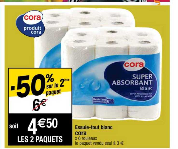 essuie-tout blanc cora