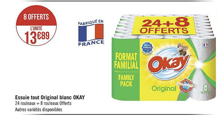 essuie tout original blanc okay