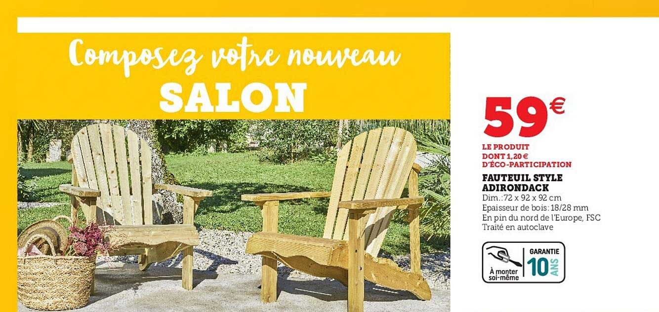 fauteuil style adirondack