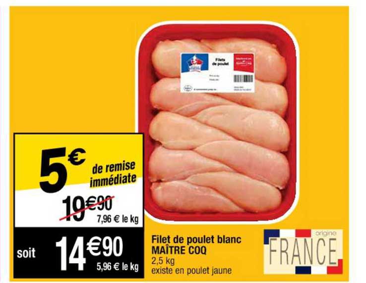 filet de poulet blanc maître coq