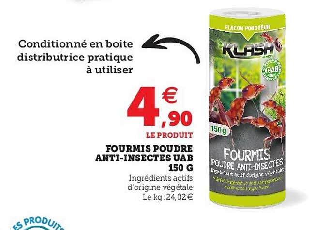 fourmis poudre anti-insectes uab 150 g